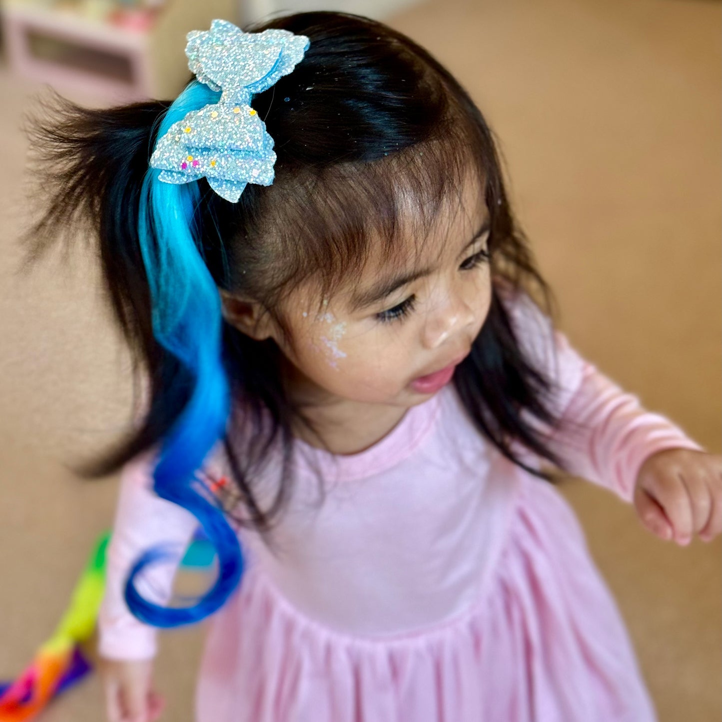 Blue Ponytail Bow